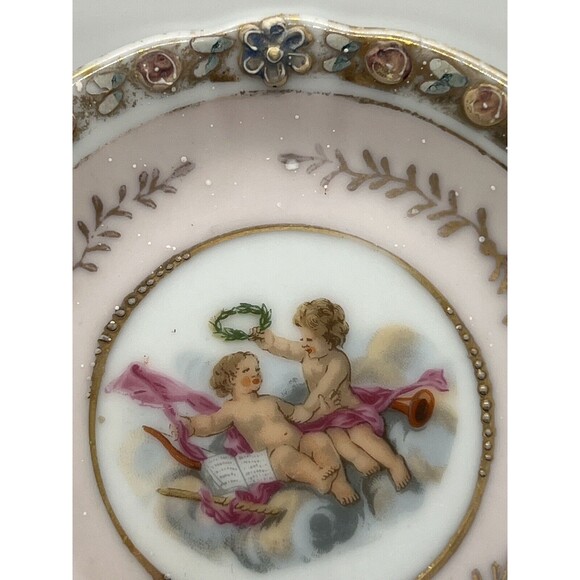 Lenwile-Ardalt Saucer Ring Dish Victorian Floral Saucer For Flat Cup - Picture 2 of 12